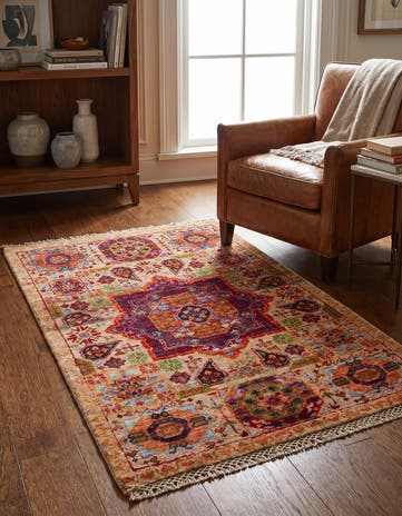 2' x 3' 4 Hand Knotted Mamluk Ziegler Rug