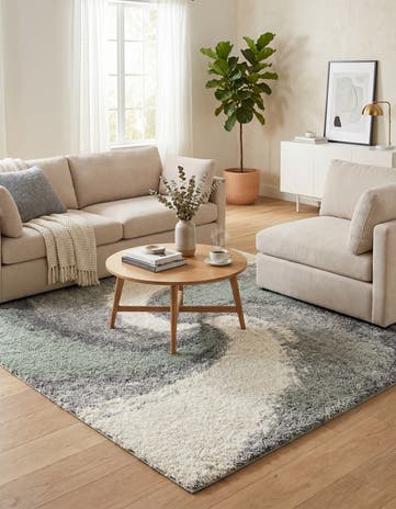 Sage Green Soft Touch Shag Square Rug