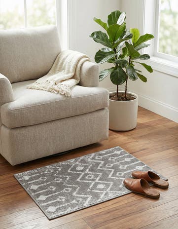 Stone Gray Bohemian Trellis Rug