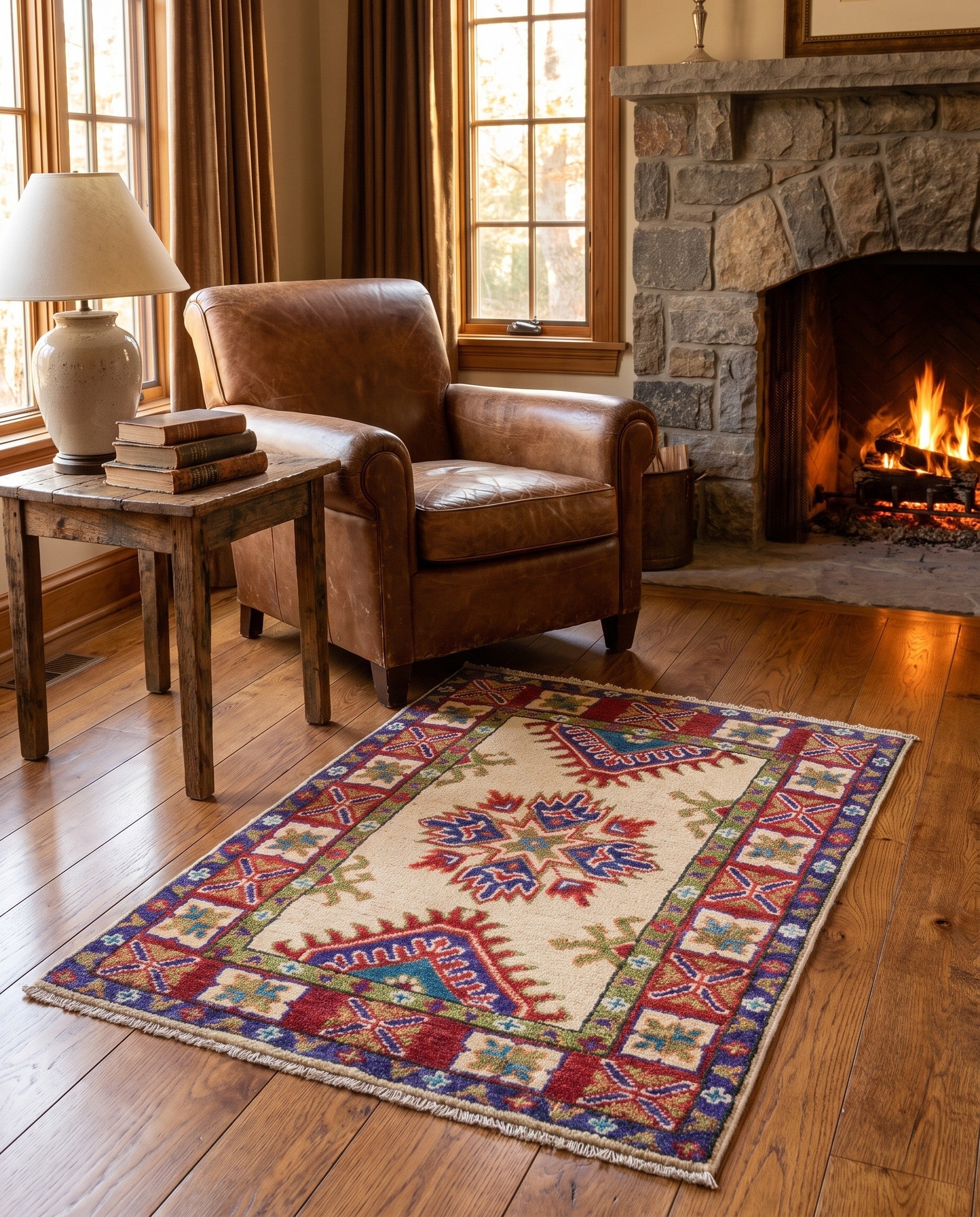 1' 10 x 2' 9 Hand Knotted Kazak Rug