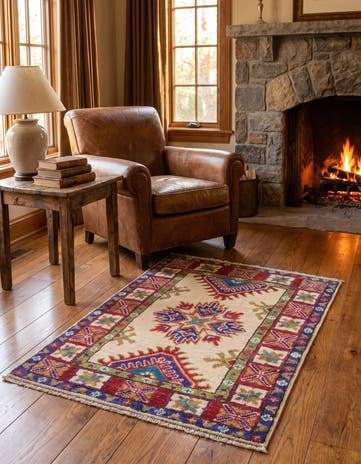 1' 10 x 2' 9 Hand Knotted Kazak Rug