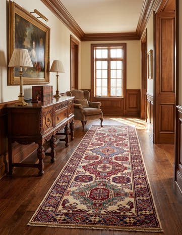 2' 6 x 8' 5 Hand Knotted Kazak Runner Rug