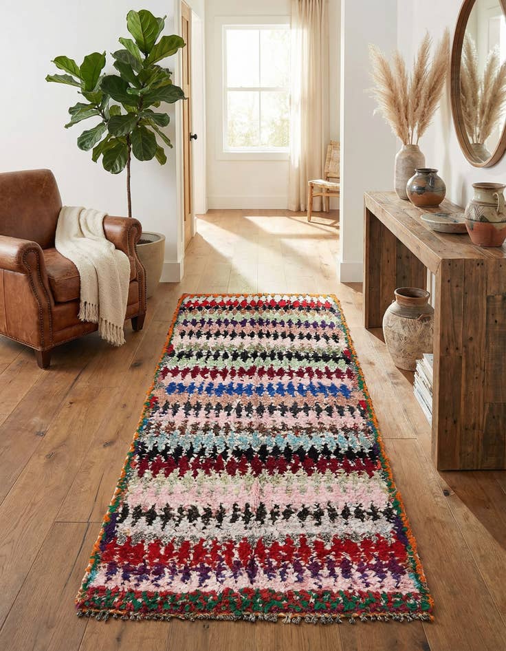 Detail image of 5' 1 x 9' 8 Hand Knotted Moroccan Runner Rug