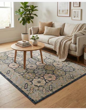 Blue and Green Kamala Washable Rug