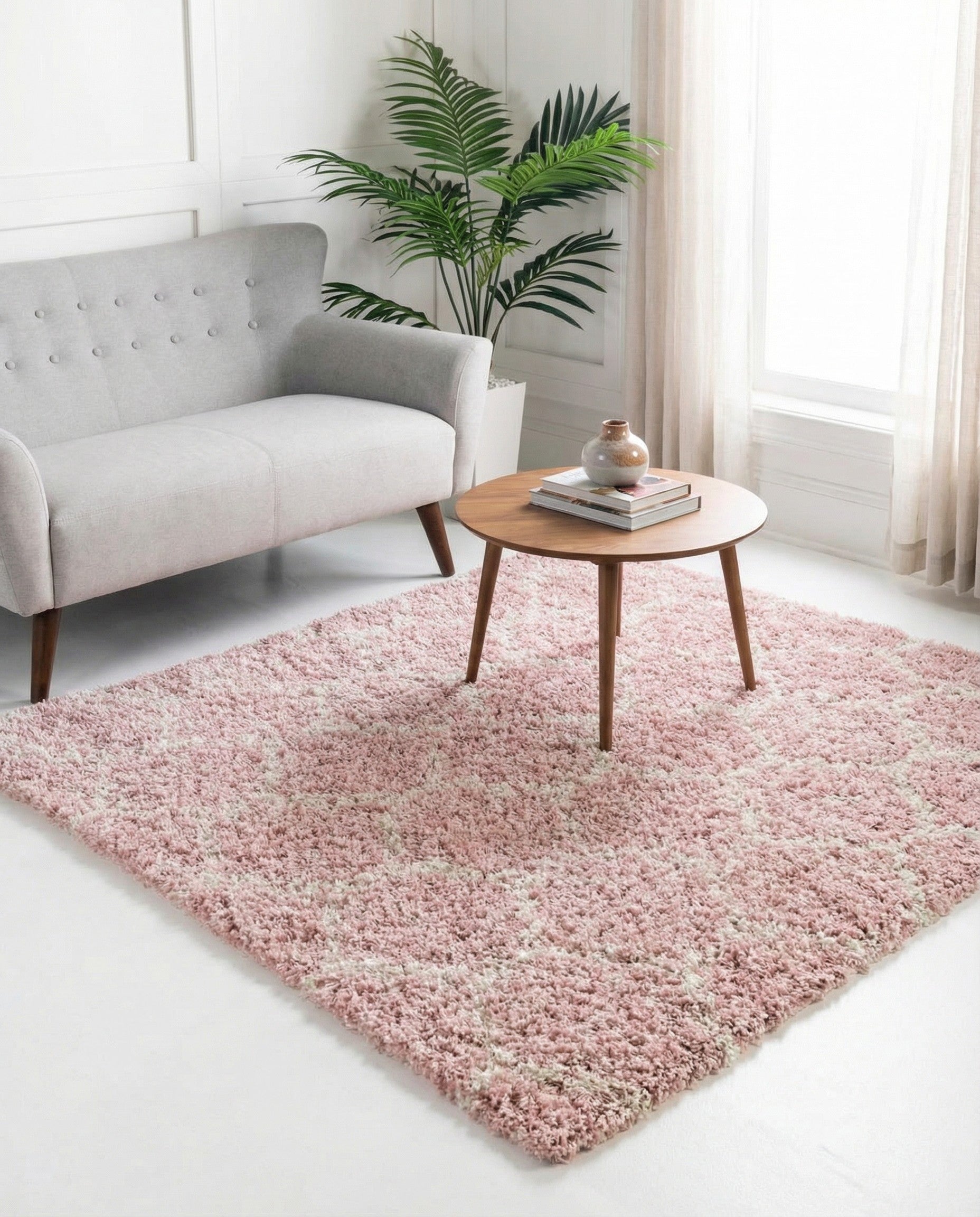 5' 3 x 5' 3 Trellis Shag Square Rug