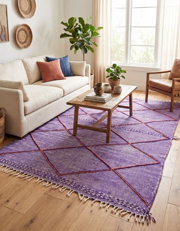 6' 8 x 9' 9 Hand Knotted Moroccan Wool Rug