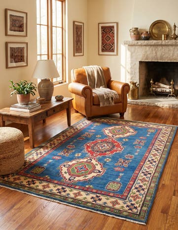 4' x 6' 6 Hand Knotted Kazak Rug