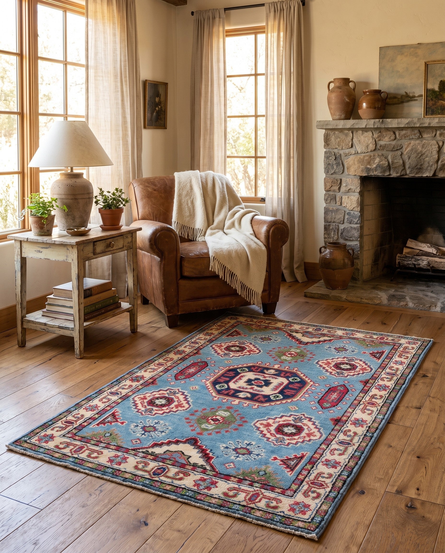 2' 9 x 4' Hand Knotted Kazak Rug