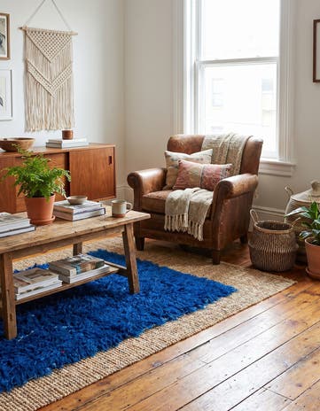 2' 4 x 4' 5 Hand Knotted Moroccan Wool Rug