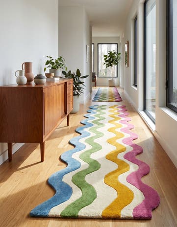 2' 7 x 13' 1 Happy Rugs Wavy Wool Runner