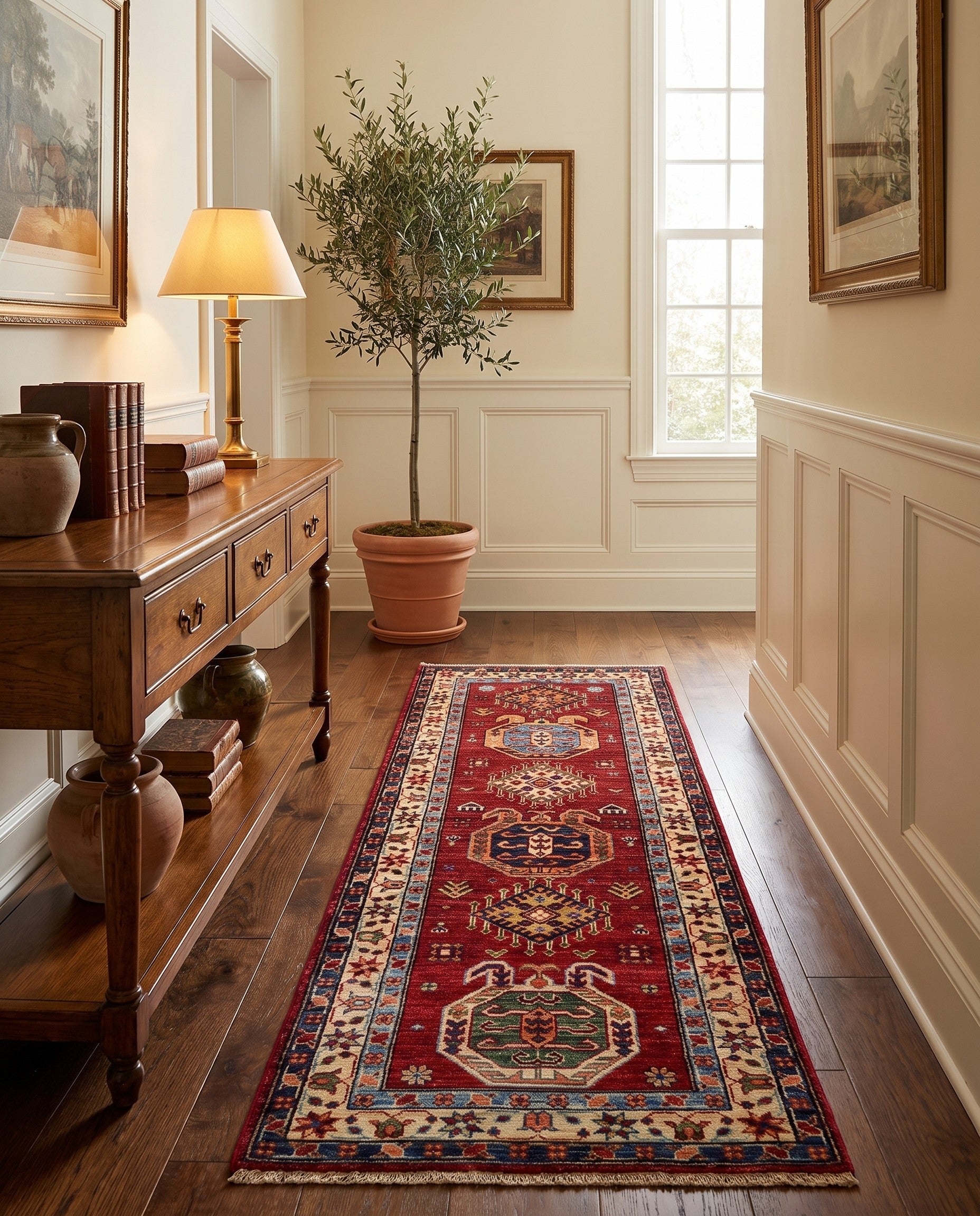 2' 6 x 6' 8 Hand Knotted Kazak Runner Rug