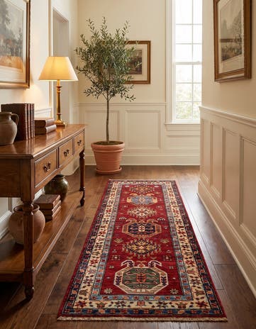 2' 6 x 6' 8 Hand Knotted Kazak Runner Rug