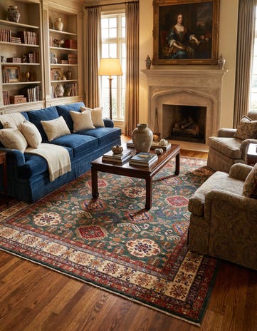 8' 5 x 9' 9 Hand Knotted Kazak Rug