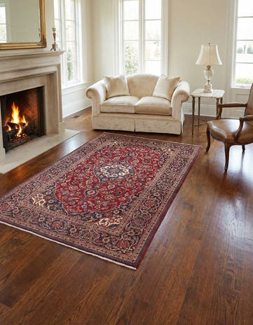 4' 8 x 6' 9 Kashan Wool Rug