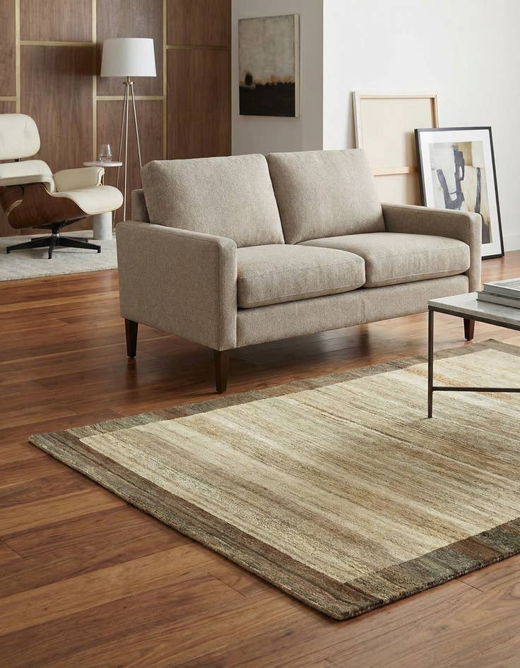 Detail image of 4' x 5' 8 Hand Knotted Modern Ziegler Oriental Rug