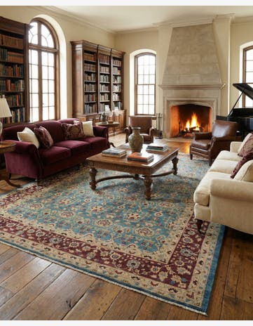 12' 3 x 17' Hand Knotted Peshawar Ziegler Rug