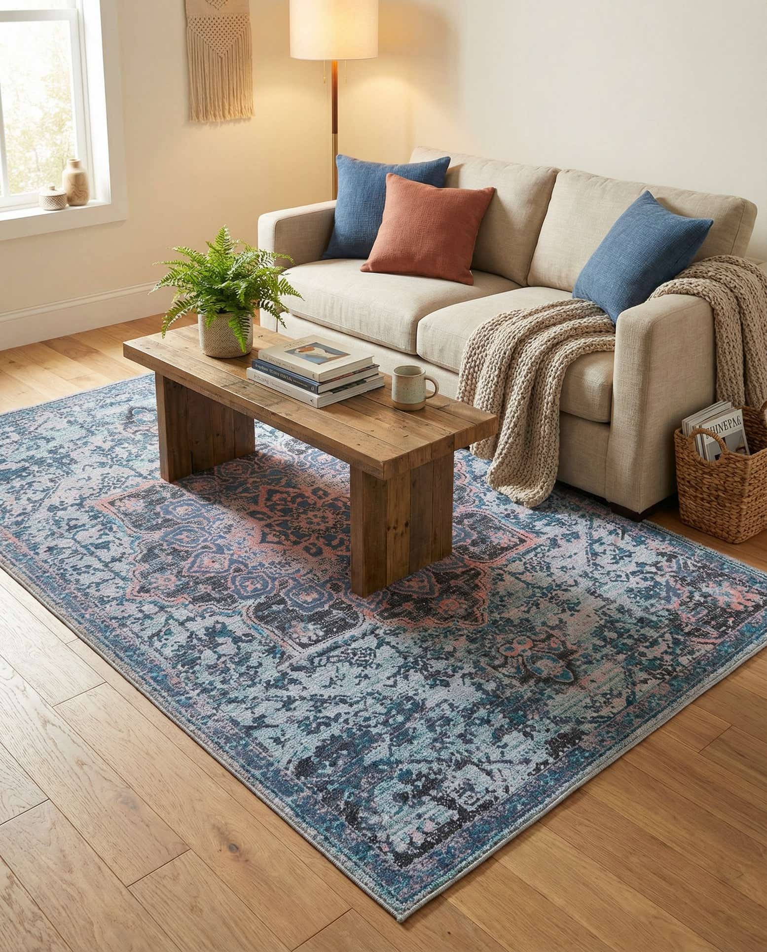 5' 3 x 8' Washable Francesca Rug