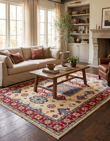 150cm x 210cm Hand Knotted Kazak Rug