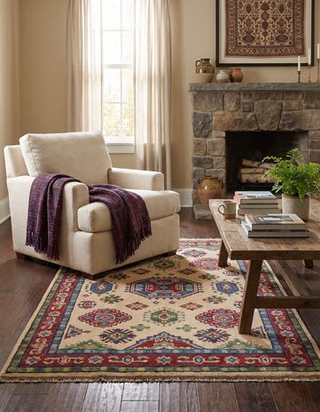 3' 4 x 5' 1 Hand Knotted Kazak Rug