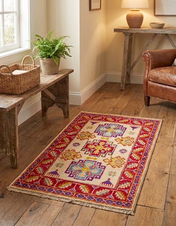 1' 10 x 3' 2 Hand Knotted Kazak Rug