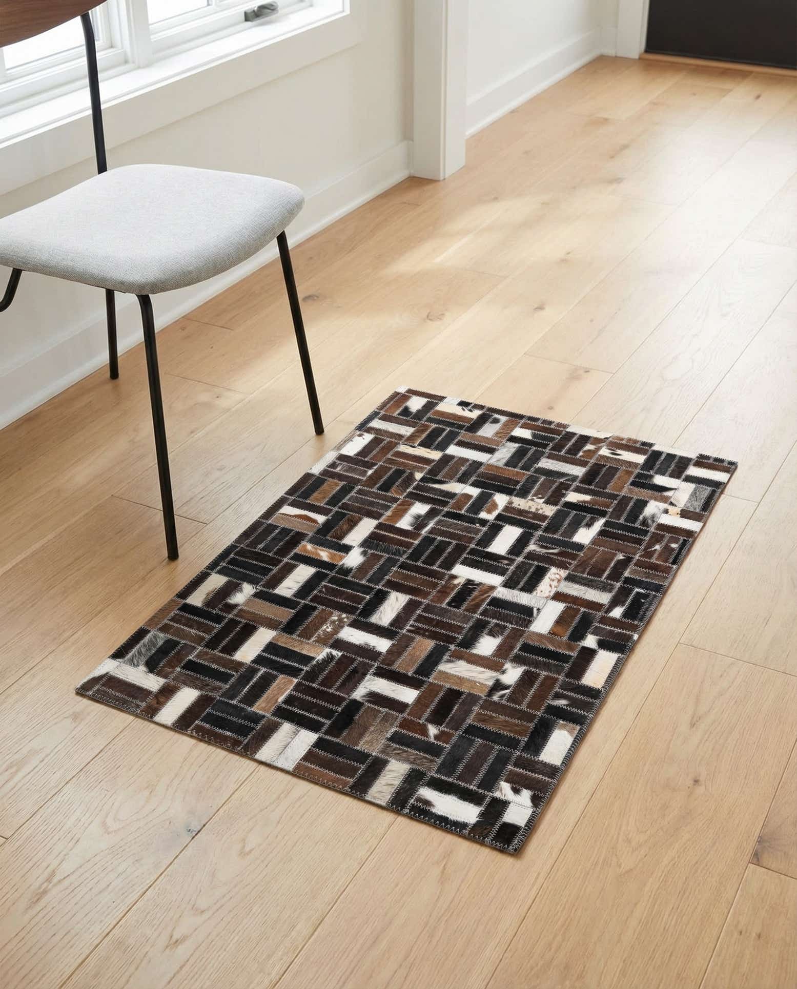 2' x 3' Cowhide Leather Rug