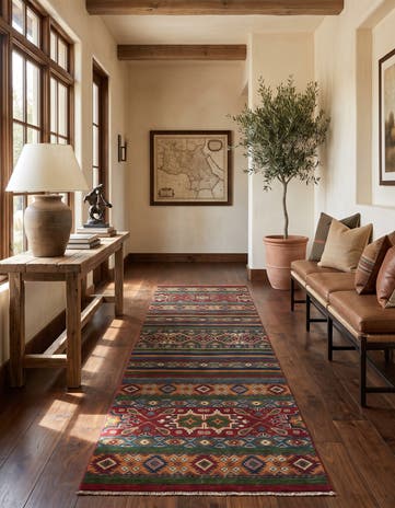 2' 7 x 9' 9 Hand Knotted Kazak Runner Rug