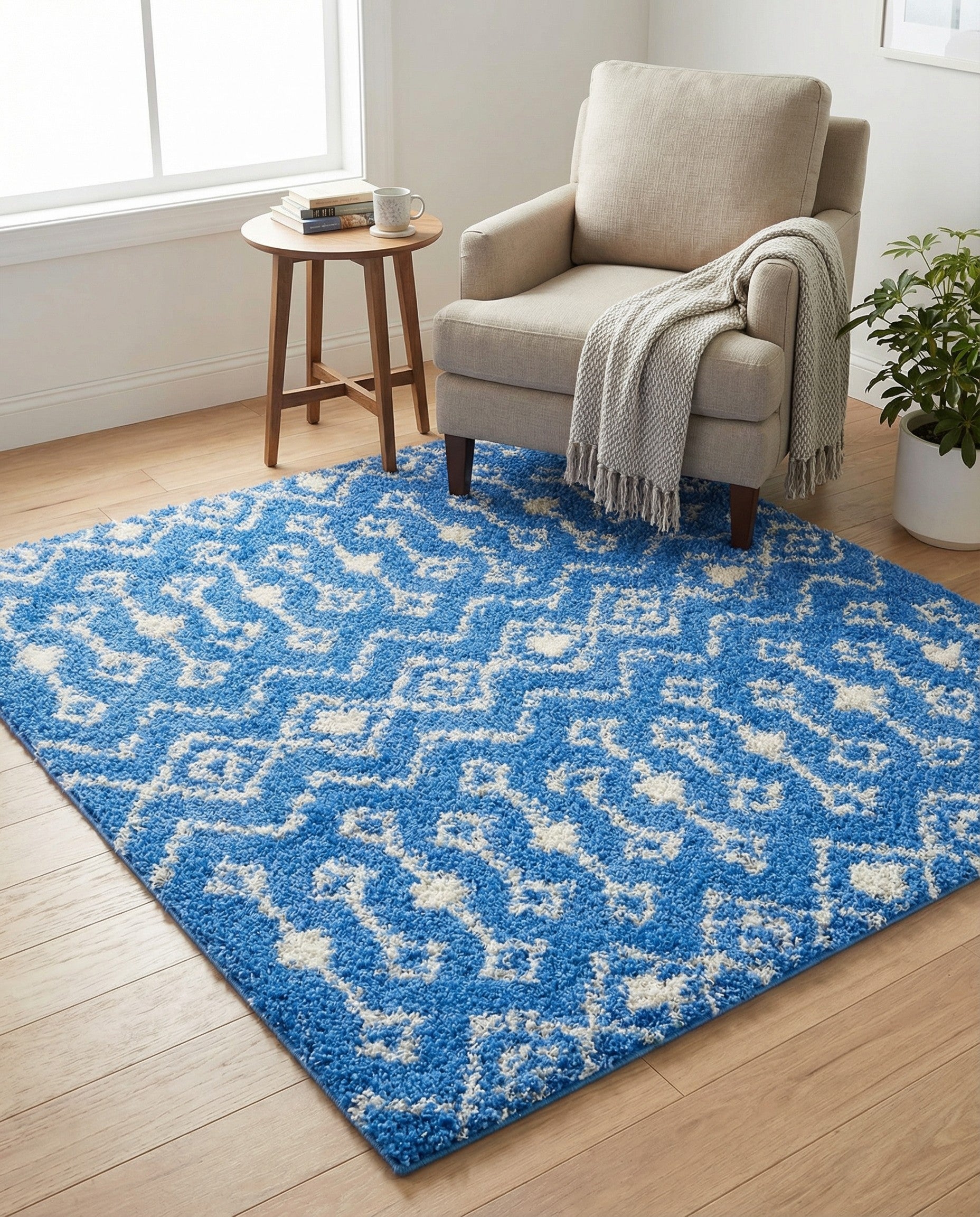 Primary image 5' 3 x 5' 3 Moroccan Trellis Shag Square Rug