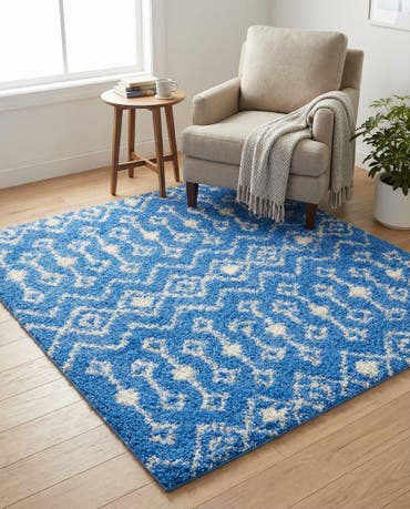  5' 3 x 5' 3 Moroccan Trellis Shag Square Rug