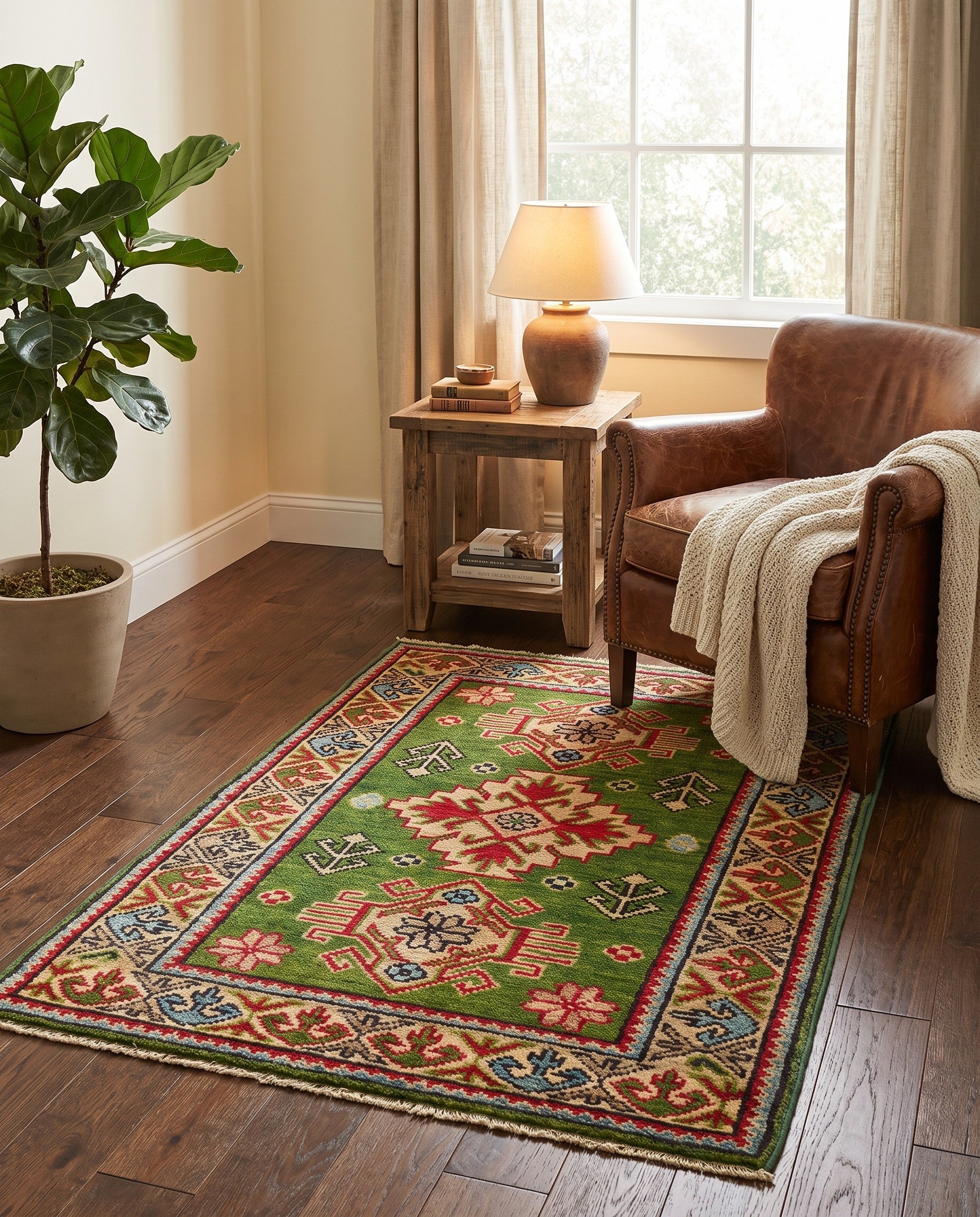 2' x 3' 1 Hand Knotted Kazak Rug