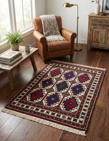 3' 4 x 4' 4 Hand Knotted Anatolian Oriental Wool Rug