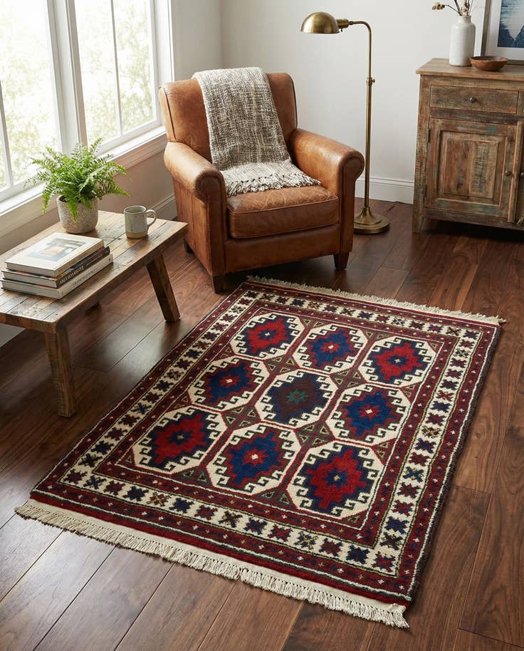 Detail image of 3' 4 x 4' 4 Hand Knotted Anatolian Oriental Wool Rug