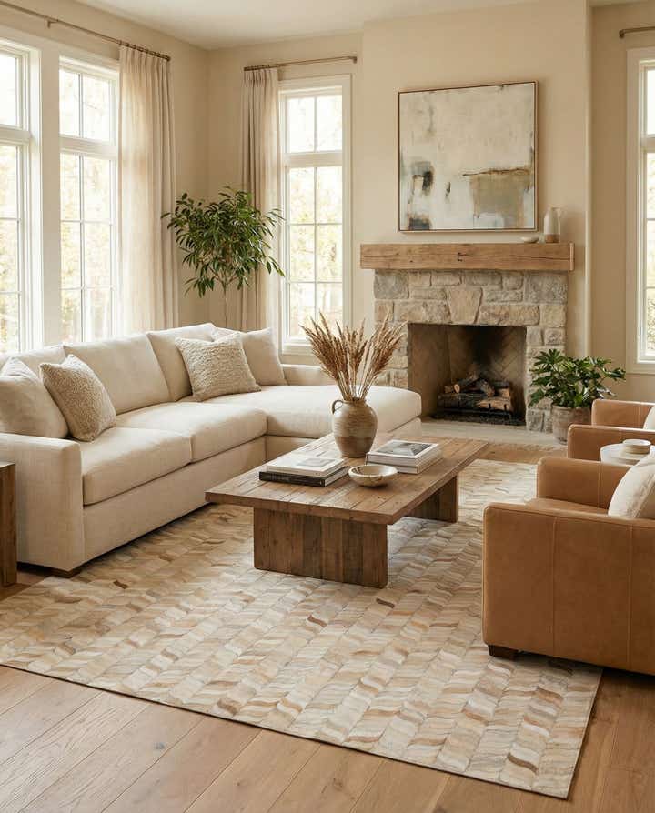 5' 8 x 7' 8 Cowhide Stocks Rug