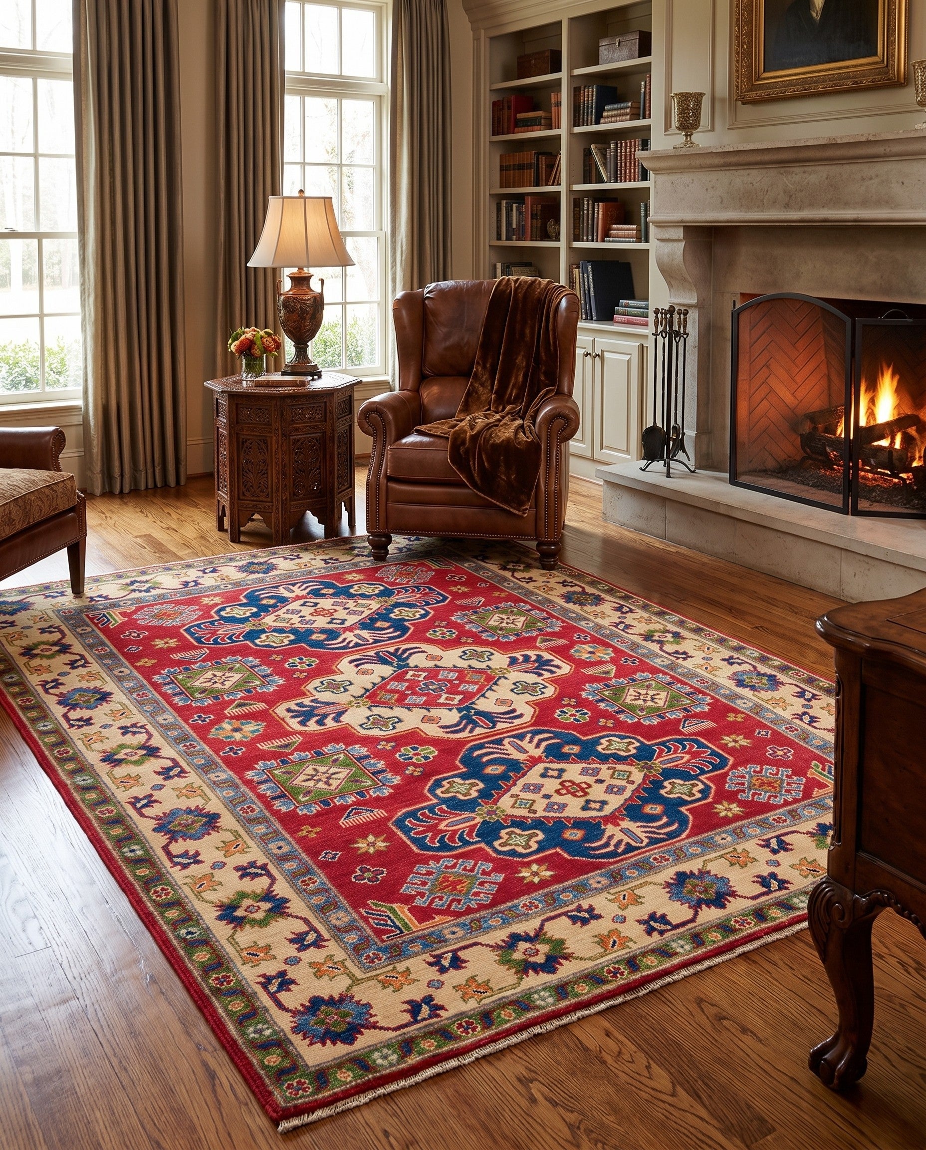 4' 11 x 6' 11 Hand Knotted Kazak Rug