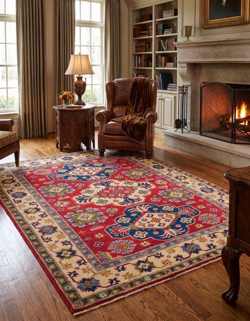 4' 11 x 6' 11 Hand Knotted Kazak Rug