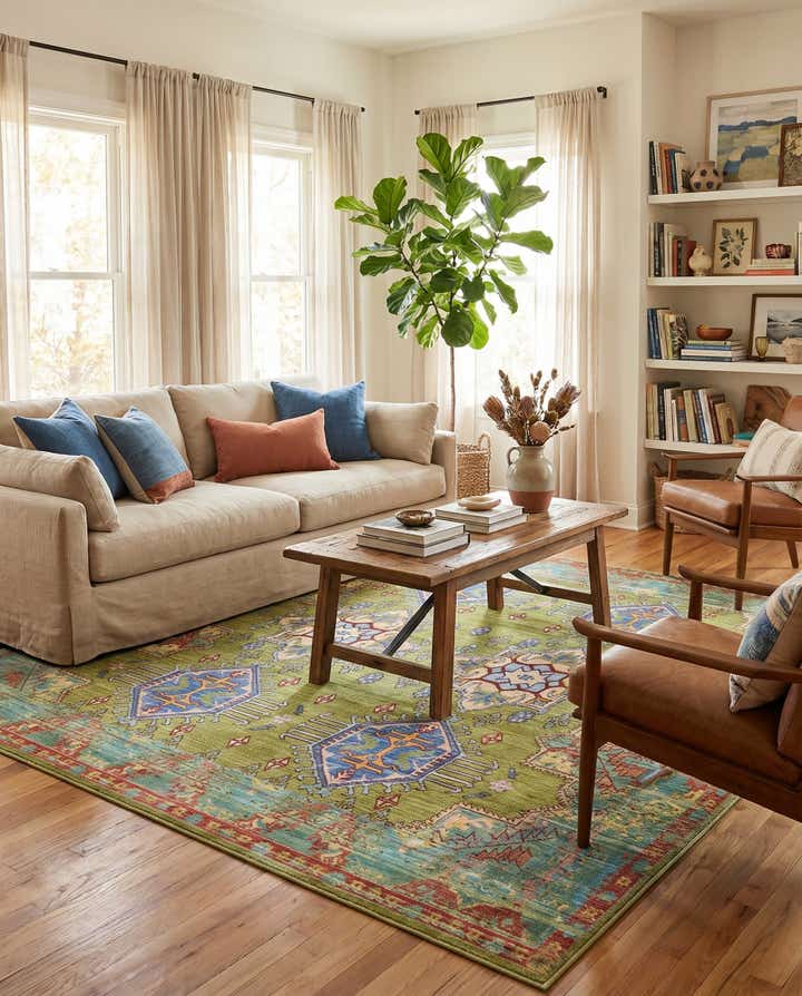 8' x 8' Aqua Square Rug