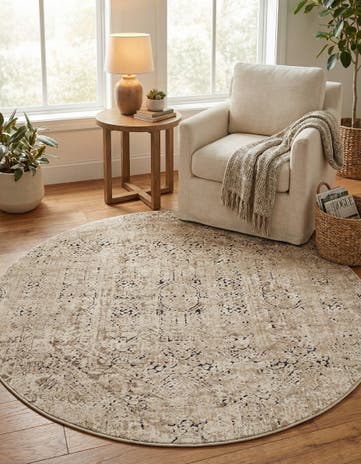 Beige Eliza Round Rug
