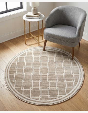 Jill Zarin Beige Metropolitan Uptown Round Rug