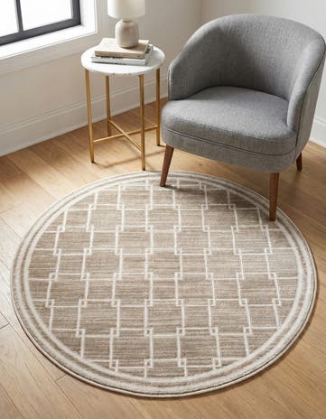 Jill Zarin Beige Metropolitan Uptown Round Rug