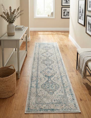 Ivory and Gray Finsbury Runner Rug