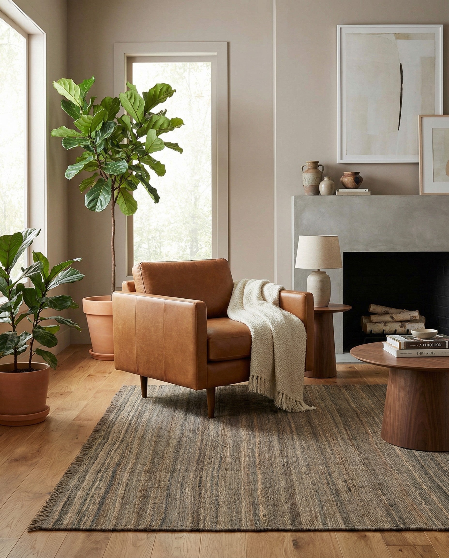 4' x 6' 1 Hand Woven Kilim Modern Wool Rug