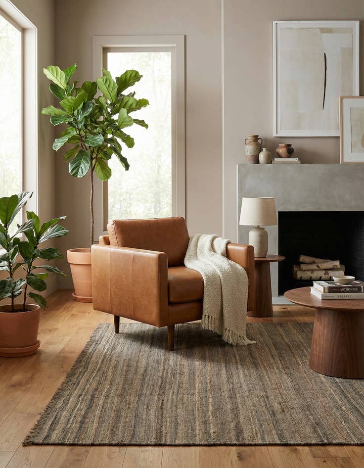 Detail image of 4' x 6' 1 Hand Woven Kilim Modern Wool Rug