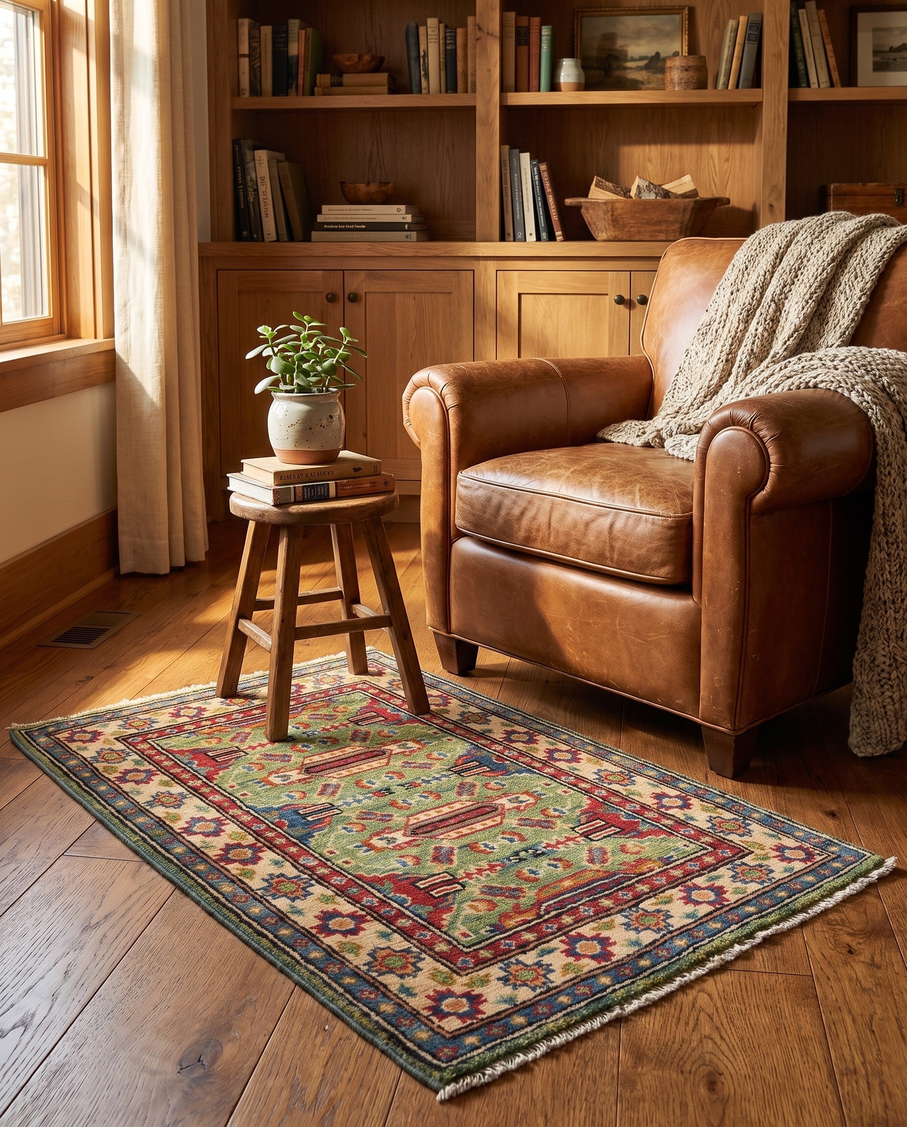 1' 11 x 3' Hand Knotted Kazak Rug