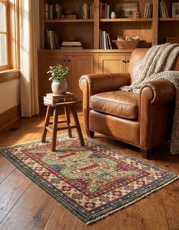 1' 11 x 3' Hand Knotted Kazak Rug