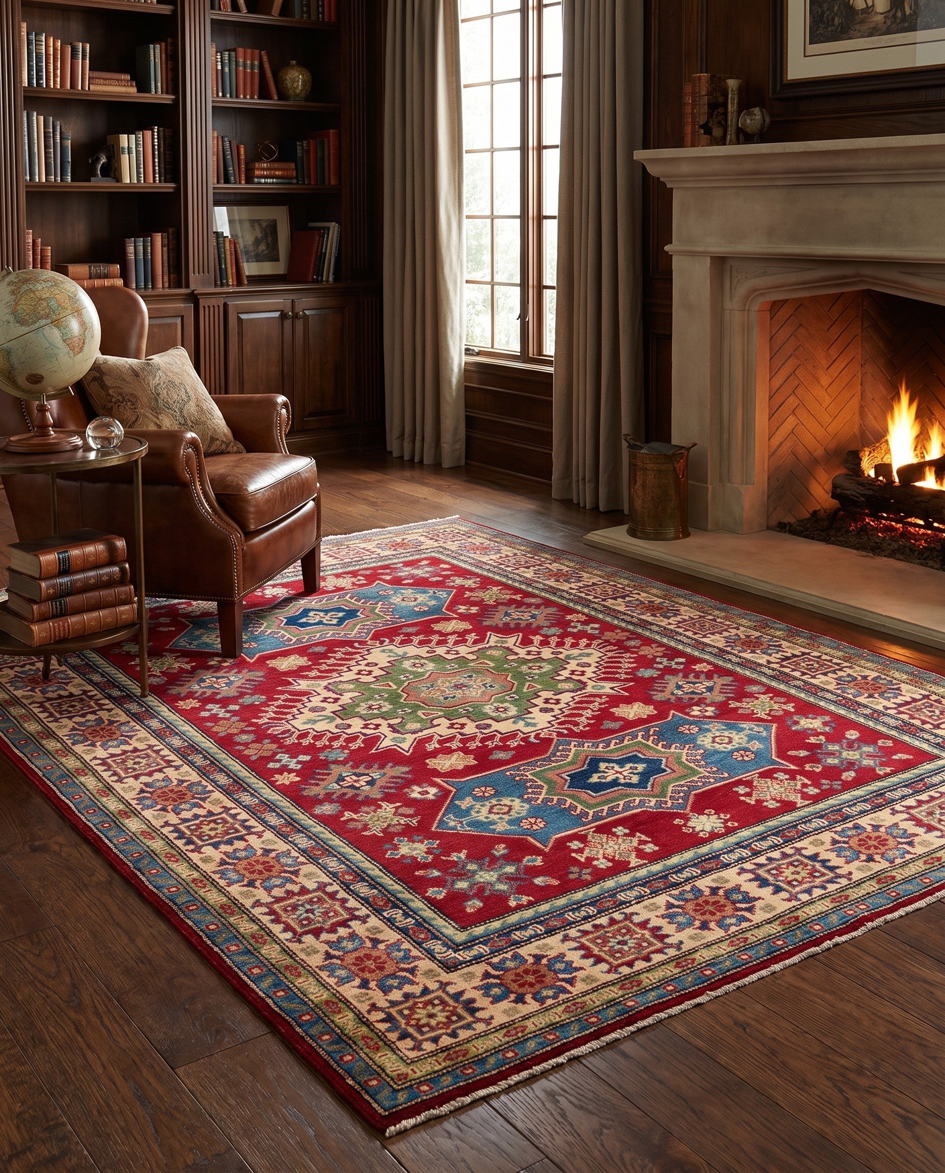 5' 1 x 6' 8 Hand Knotted Kazak Rug
