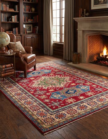 5' 1 x 6' 8 Hand Knotted Kazak Rug