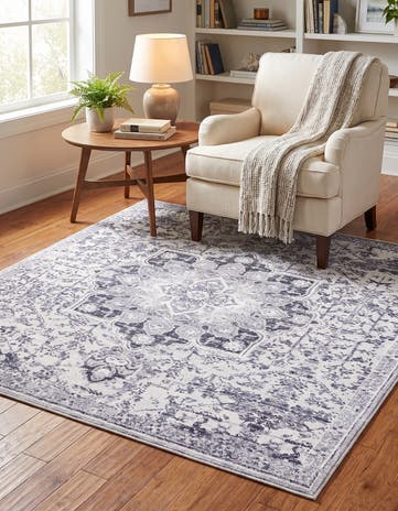 5' 3 x 5' 3 Washable Francesca Square Rug