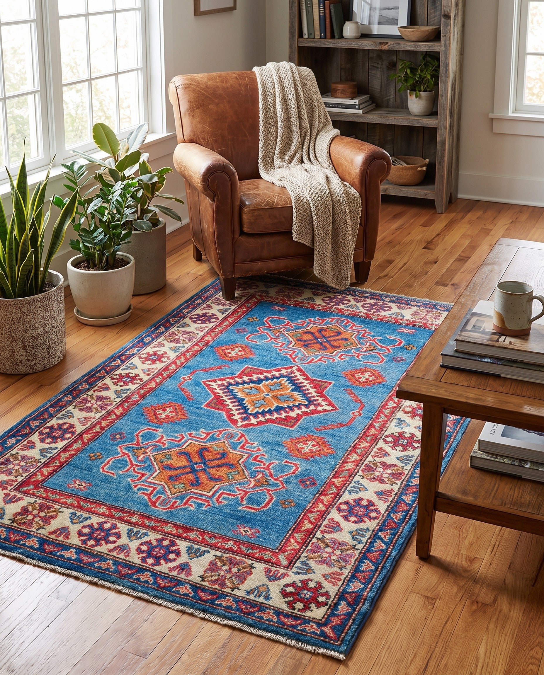 3' 3 x 5' Hand Knotted Kazak Rug