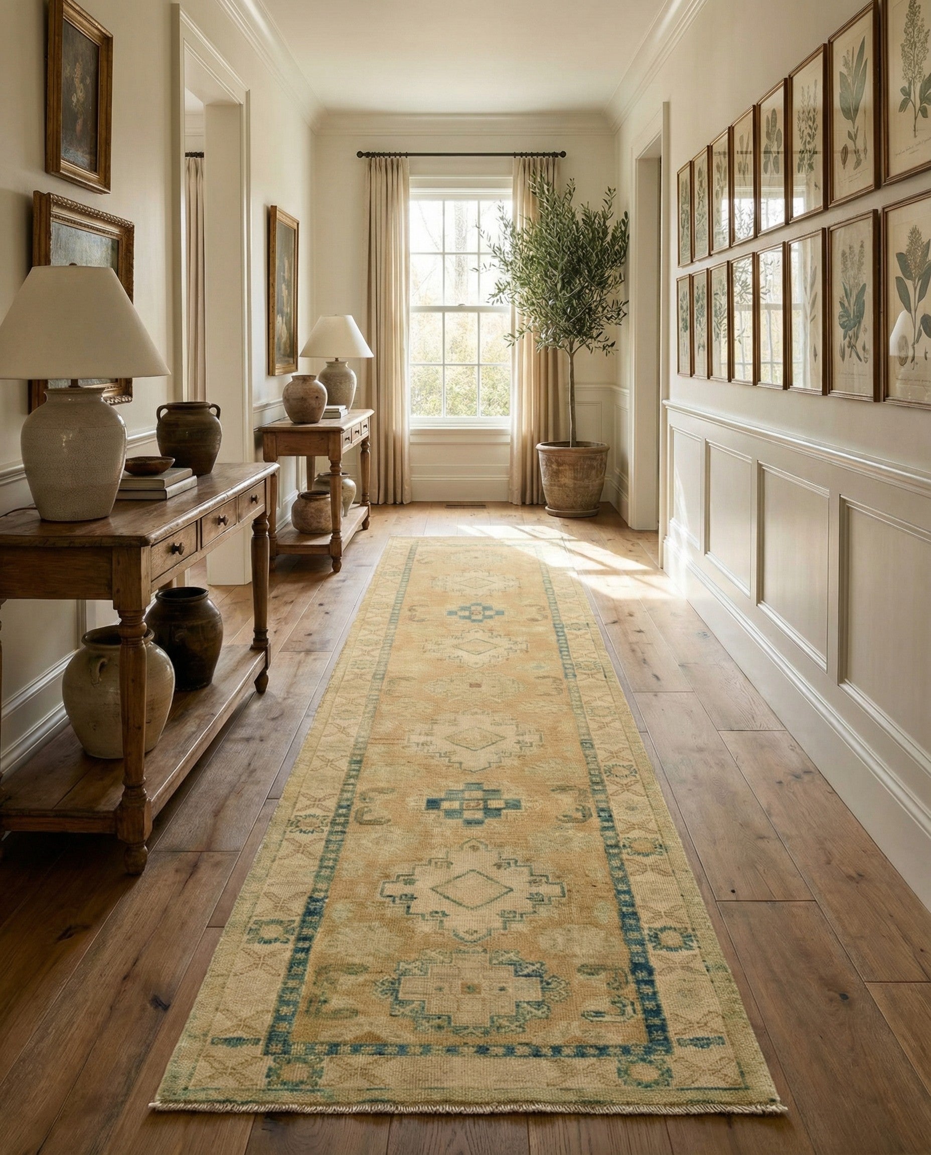 2' 7 x 9' 8 Hand Knotted Oushak Wool Runner Rug