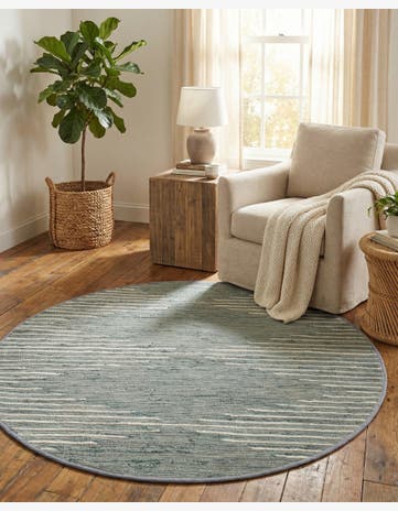 Light Gray Chindi Cotton Round Rug