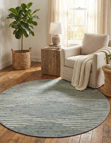 Light Gray Chindi Cotton Round Rug